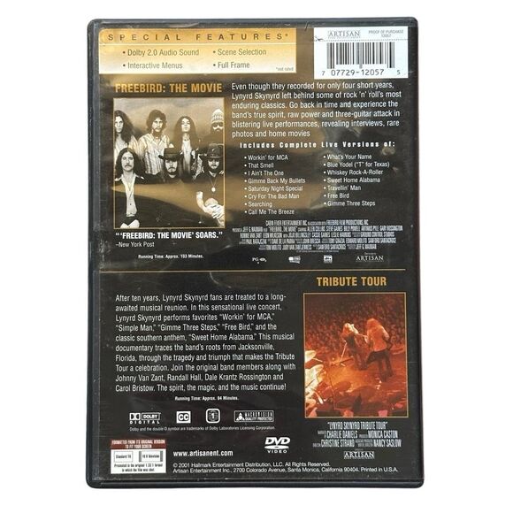 Lynyrd Skynyrd – Freebird / Tribute Tour DVD Double Feature (Excellent) - Picture 2 of 3